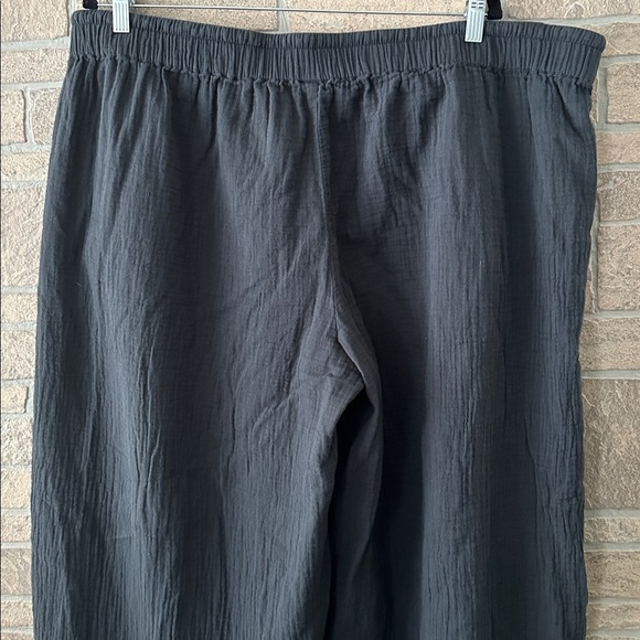 Pact Pants Womens  Gray Wide Leg Gauze Split Hem Flowy Organic Cotton Coastal - Picture 6 of 9